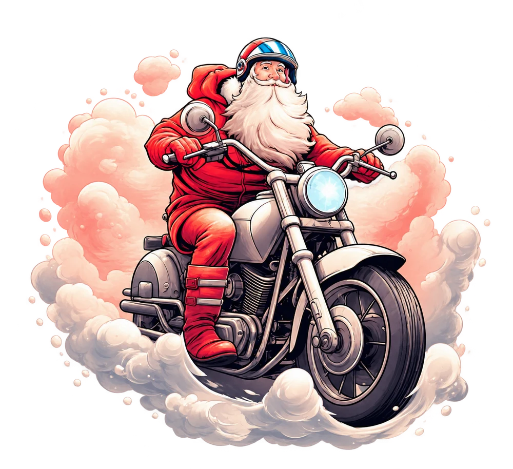 Papá Noel en moto, imagen de la Papanoelada Solidaria de Alcorcón 2026